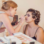 Hannah applying Bridal make-up